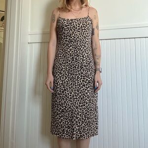 Leopard Print Midi Dress
